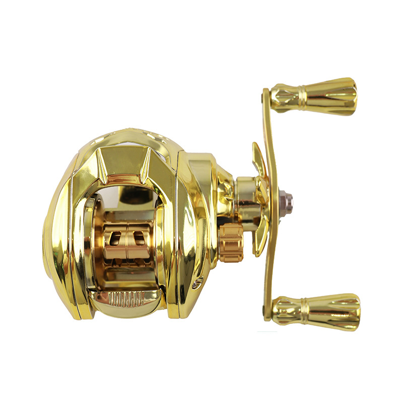 Ice Fishing Reel - Mulinello da Pesca in Metallo Dorato